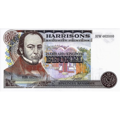 HARRISONS SECURITY PRINTERS -  SPECIMEN BANKNOTE - ISAMBARD - KINGDOM BRUNEL - 1806-1859 - VZ-ST