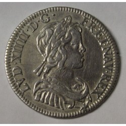 Gad 139 - LOUIS XIV - 1/4 ECU A LA MECHE COURTE - 1644 A point