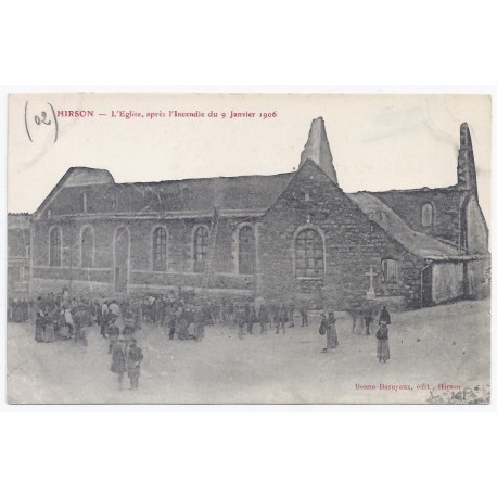 Komitat 02500 - HIRSON - Die Kirche - Nach dem Brand vom 9. Januar 1906