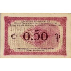 75 - PARIS - CHAMBRE DE COMMERCE - 50 CENTIMES 1920