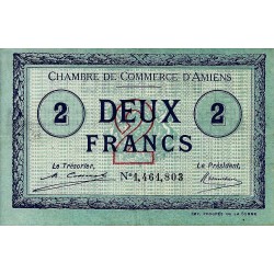 COUNTY 80 - AMIENS - CHAMBER OF COMMERCE - 2 FRANC 1922