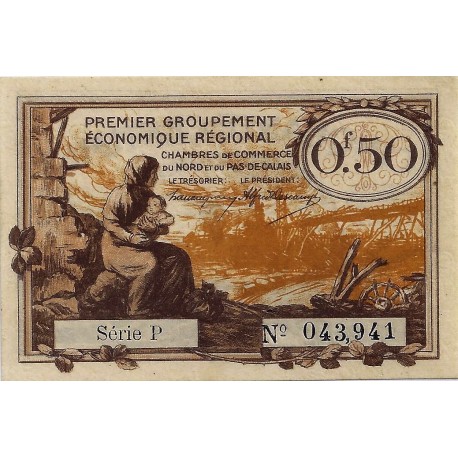 59 NORD - 62 PAS DE CALAIS - CHAMBER OF COMMERCE - 50 CENTIMES 1918