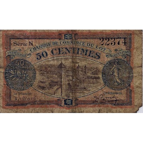 46 - LOT - CHAMBER OF COMMERCE - 50 CENTIMES 1920