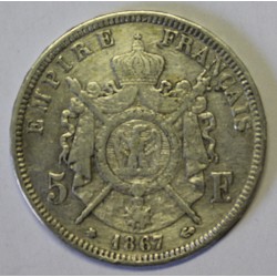 GADOURY 739 - 5 FRANCS 1867 A Paris TYPE NAPOLEON III - KM 799