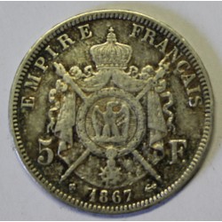 GADOURY 739 - 5 FRANCS 1867 BB - Strabourg - TYPE NAPOLEON III - KM 799