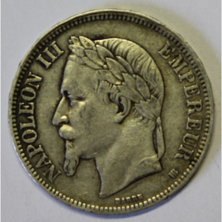 GADOURY 739 - 5 FRANCS 1867 BB - Strabourg - TYPE NAPOLEON III - KM 799