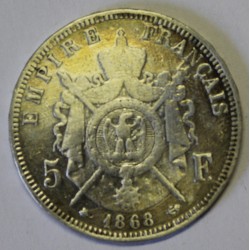 GADOURY 739 - 5 FRANCS 1868 A Paris TYPE NAPOLEON III - KM 799