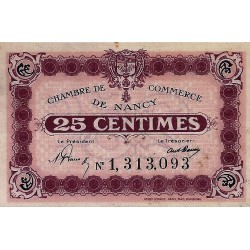 54 - NANCY - CHAMBER OF COMMERCE - 25 CENTIMES - 1918