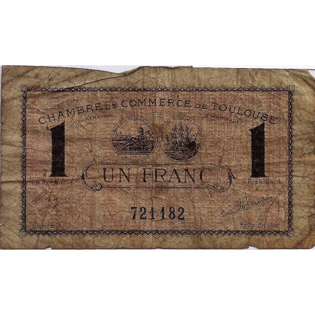 31 - TOULOUSE - CHAMBRE DE COMMERCE - 1 FRANC - 03/03/1922