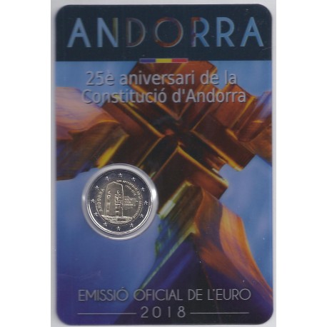 ANDORRE - 2 EURO 2018 - 25ème Anniversaire de la Constitution - COINCARD