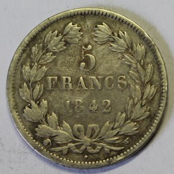 GADOURY 678 - 5 FRANCS 1842 W Lille TYPE LOUIS PHILIPPE 1er - KM 749