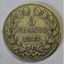 FRANCE - KM 749 - 5 FRANCS 1844 A Paris TYPE LOUIS PHILIPPE 1e