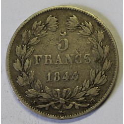 GADOURY 678a - 5 FRANCS 1844 BB Strasbourg TYPE LOUIS PHILIPPE 1er - KM 749