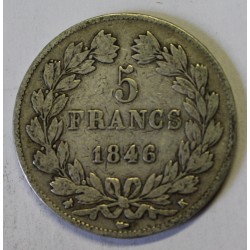 GADOURY 678a - 5 FRANCS 1846 K Bordeaux TYPE LOUIS PHILIPPE 1er - KM 749.1