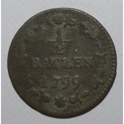 SWITZERLAND - HELVETIAN REP. - KM A6 - 1/2 BATZEN 1799