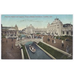 ANGLETERRE - LONDRE - EXPOSITION FRANCO-ANGLAISE DE 1908 - PALAIS DES BEAUX ARTS ET LAGON