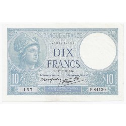 FRANCE - PICK 84 - 10 FRANCS MINERVE - 16/01/1941