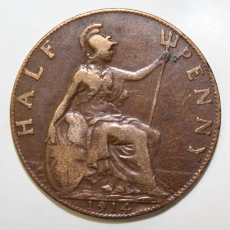 GREAT BRITAIN - KM 809 - 1/2 PENNY 1914 - GEORGE V