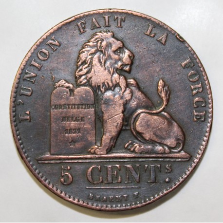 BELGIEN - KM 5.1 - 5 CENTIMES 1856