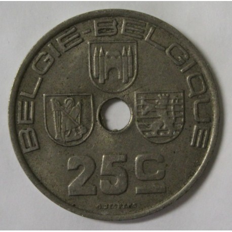 BELGIEN - KM 115 - 25 CENTIMES 1938