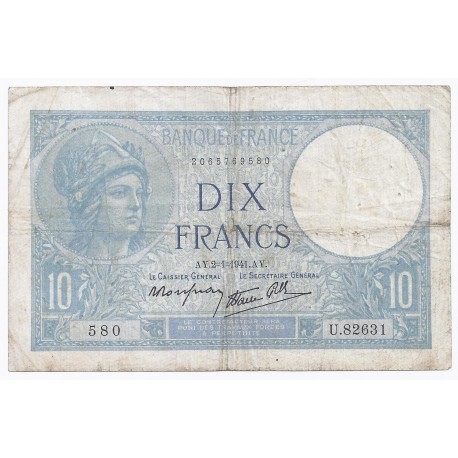 FAY 07/26 - 10 FRANCS MINERVE - 02/01/1941 - PICK 84