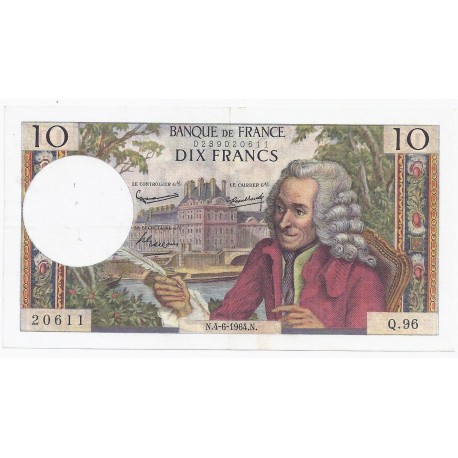 FAY 62/09 - 10 FRANCS VOLTAIRE - 04/06/1964 - PICK 147