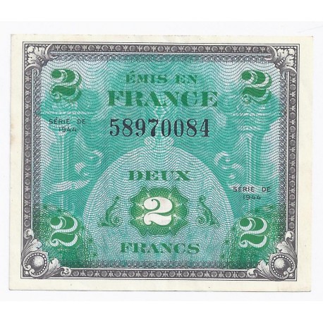 FAY VF 16/1 - 2 FRANCS DRAPEAU - JUIN 1944 - SERIE 2 - PICK 114