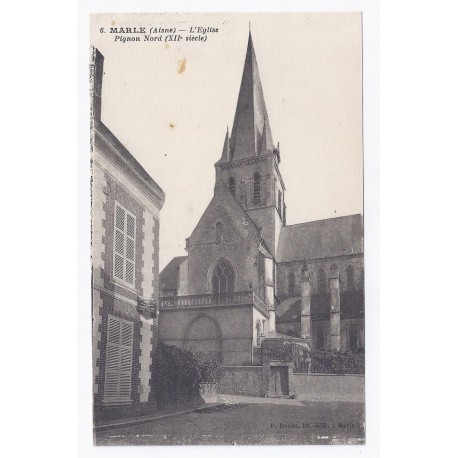 02250 - MARLE - L'ÉGLISE - PIGNON NORD - XIIe SIÈCLE