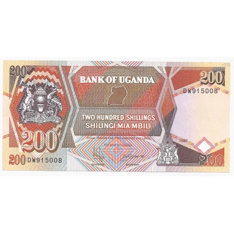 OUGANDA - PICK 32 b - 200 SHILLINGS - 1996