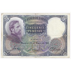 ESPAGNE - PICK 82 - 50 PESETAS - 25/04/1931