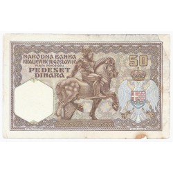 YOUGOSLAVIE - PICK 28 - 50 DINARA - 01/12/1931