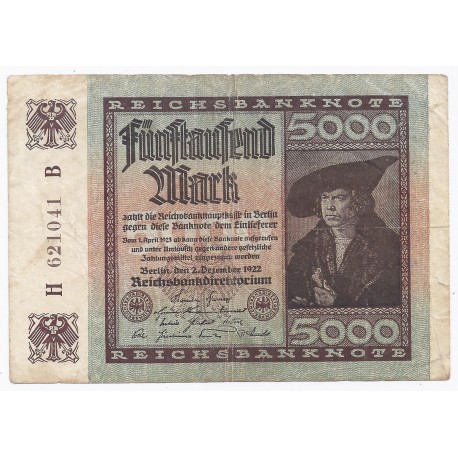 DEUTSCHLAND - PICK 81 - 5000 MARK - 02/12/1922