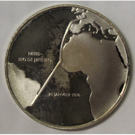 FRANCE - MÉDAILLE -1er VOL SUPERSONIQUE COMMERCIAL - PARIS - RIO DE JANEIRO - 1976