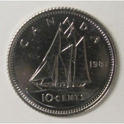 CANADA - KM 77.2 - 10 CENTS 1987 - ELISABETH II