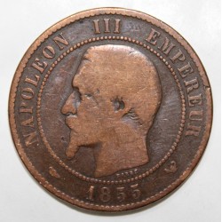 GADOURY 248 - 10 CENTIMES 1855 W LILLE TYPE NAPOLEON III chien - KM 771