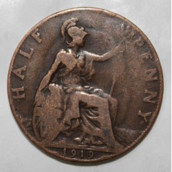 GREAT BRITAIN - KM 809 - 1/2 PENNY 1919 - GEORGE V