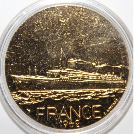 FRANCE - MEDAL - BOAT -  LE FRANCE -  1962 - FLORENTINE BRONZE