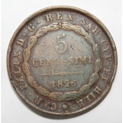 ITALIE - SARDAIGNE - KM 127 - 5 CENTESIMI 1826 - CHARLES FÉLIX