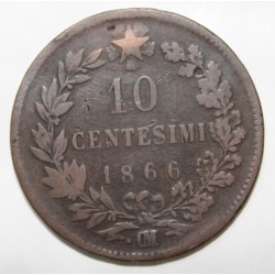 ITALIE - KM 11.5 - 10 CENTESIMI - 1866 .OM - Strasbourg - VICTOR EMMANUEL II