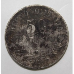 ITALIE - KM 14 - 50 CENTESIMI 1867 M BN - Milan - VICTOR EMMANUEL II