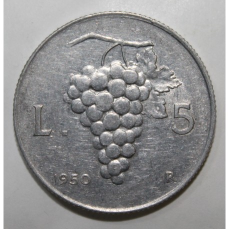 ITALY - KM 89 - 5 LIRE 1950 - Grape