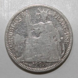 INDOCHINE - KM 9 - 10 CENT 1903 A - ARGENT