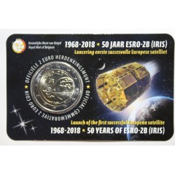 BELGIEN - 2 EURO 2018 - 50. Jahrestag des Satelliten ESBRO-2B - Coincard