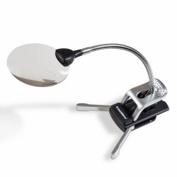 LOUPE DE BUREAU AVEC BRAS FLEXIBLE GROSSISSEMENT 2,5X ET 5X, 2 LED INCLUSES - REF 311360