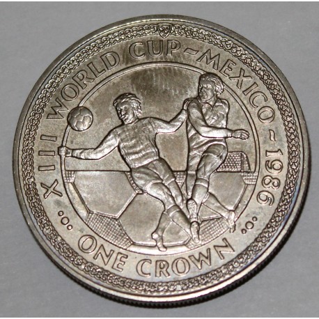 ISLE OF MAN - KM 162 - 1 CROWN 1986 - XIII WORLD CUP MEXICO