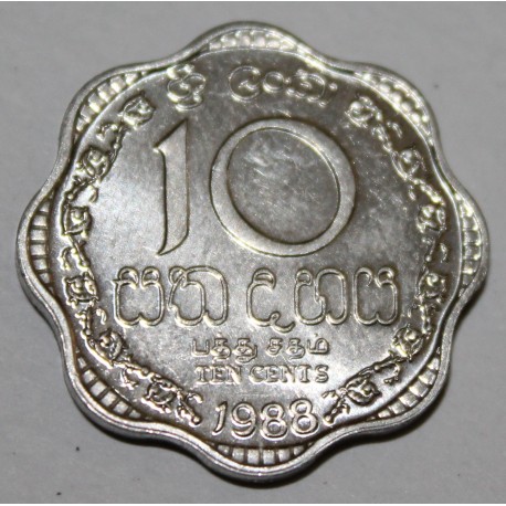 SRI LANKA - KM 140a - 10 CENTS 1988