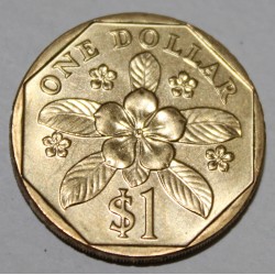 SINGAPORE - KM 103 - 1 DOLLAR 1996 - Madagascar periwinkle