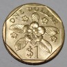 SINGAPORE - KM 103 - 1 DOLLAR 1996 - Madagascar periwinkle