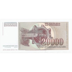 YOUGOSLAVIE - PICK 95 - 20 000 DINARA - 01/05/1987