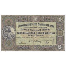 SWITZERLAND - PICK 11 n - 5 FRANKEN - 20/01/1949